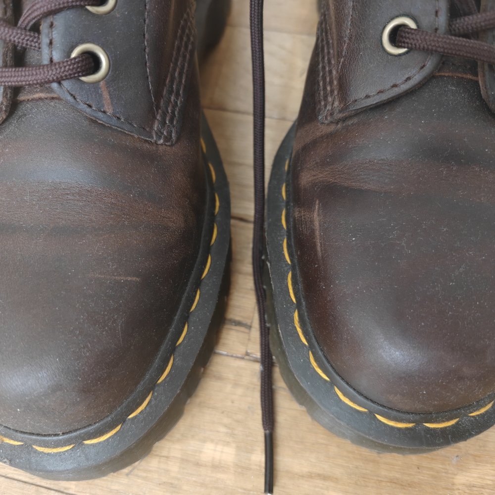 Dr. Martens Crazy Horse Brown Leather Lace Up Boots, Women's Size 8 - Picture 4 of 6